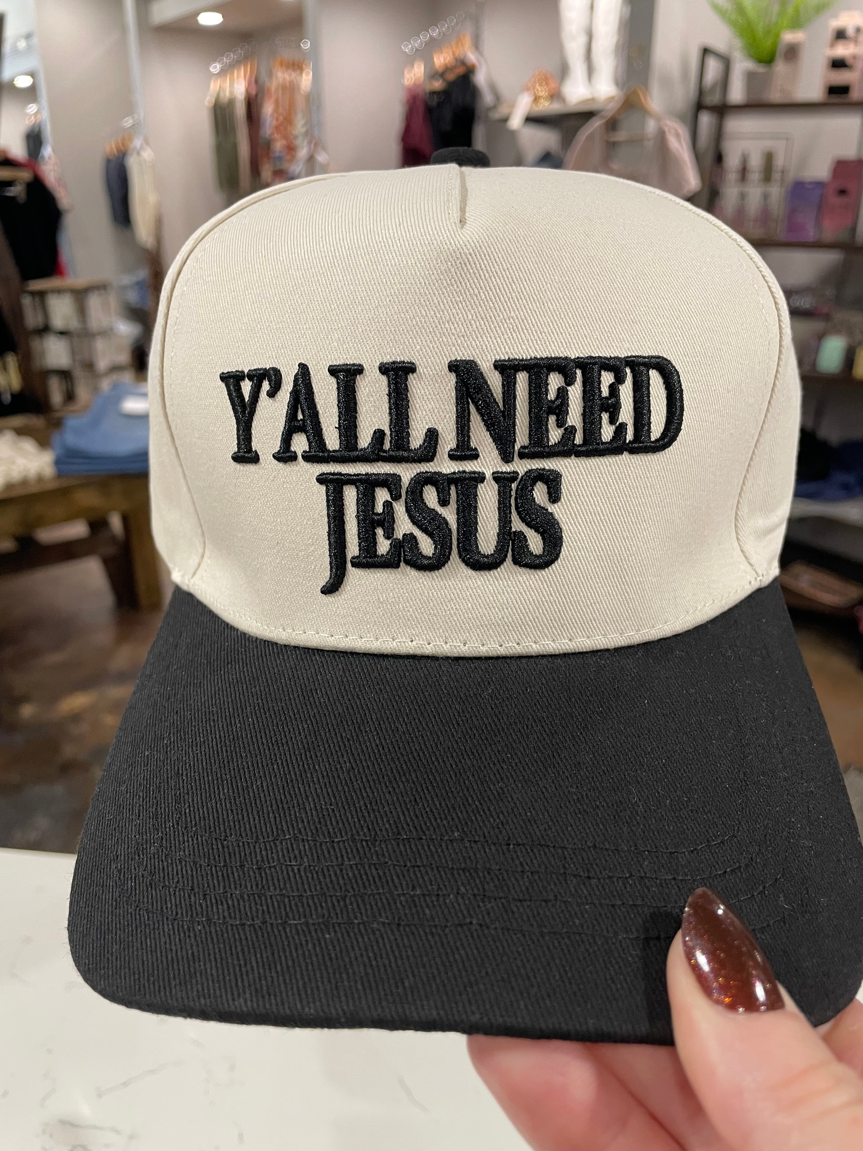 Y'all Need Jesus Baseball Cap-Hats-Zenana-Anna Kaytes Boutique, Women's Fashion Boutique in Grinnell, Iowa