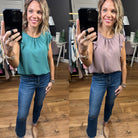 All Good Things Ruffle Top - Multiple Color Options-Short Sleeves-Les Amis T1594-Anna Kaytes Boutique, Women's Fashion Boutique in Grinnell, Iowa