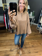 Rumors Are True Balloon Sleeve Henley Top - Multiple Options-Long Sleeves-blu Pepper B3FT1013-Anna Kaytes Boutique, Women's Fashion Boutique in Grinnell, Iowa