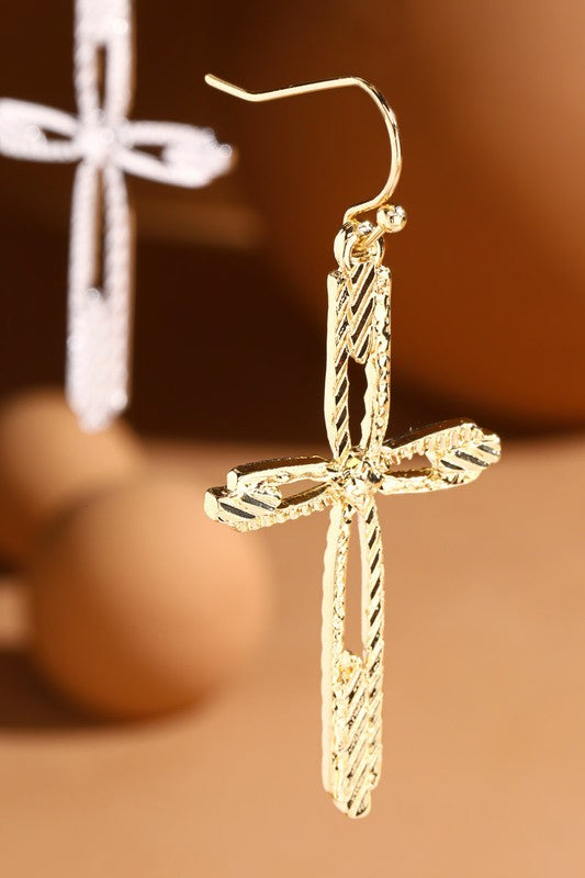 Textured Cross Earrings- Multiple Options-Earrings-Anna Kaytes Boutique-Anna Kaytes Boutique, Women's Fashion Boutique in Grinnell, Iowa