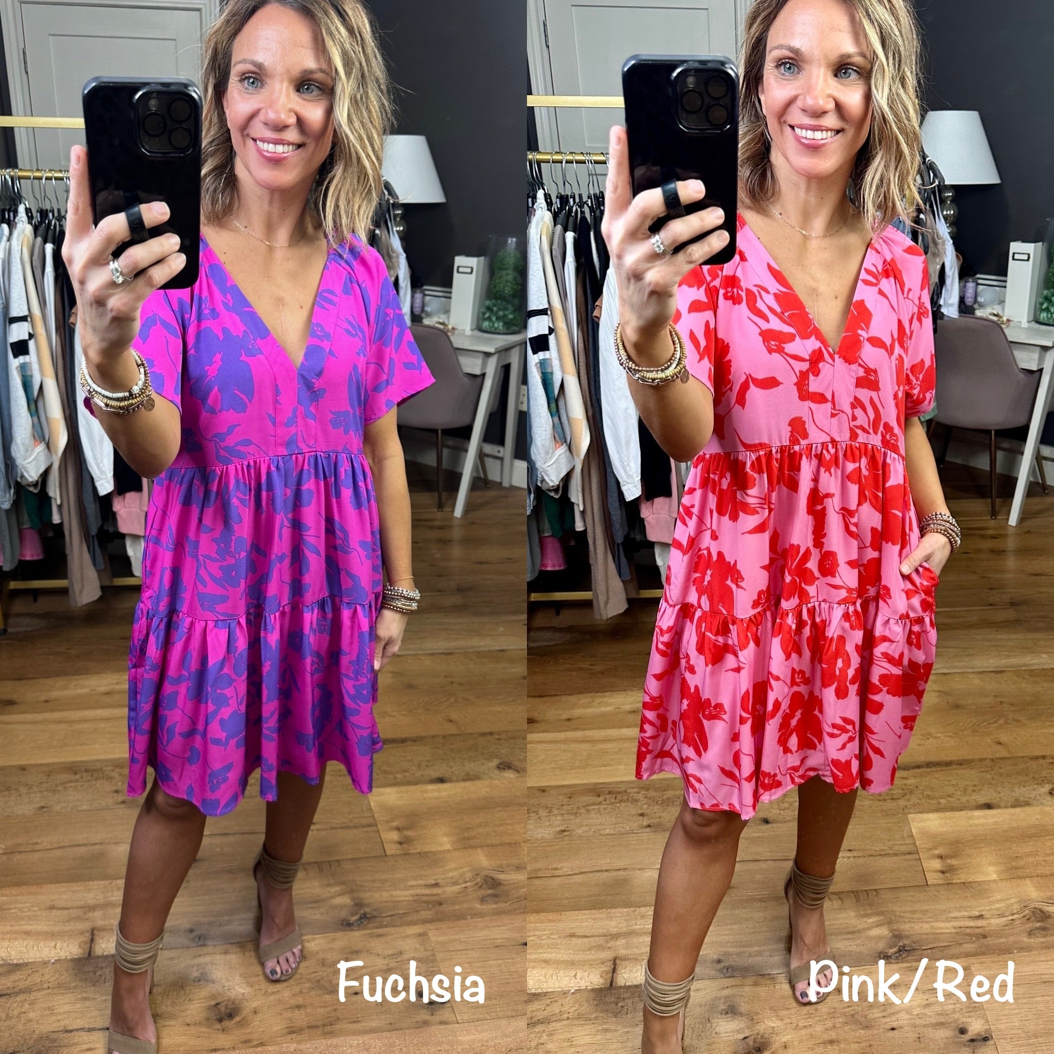 Loved Completely Floral Dress - Multiple Options-Dresses-Staccato 71832A-Anna Kaytes Boutique, Women's Fashion Boutique in Grinnell, Iowa