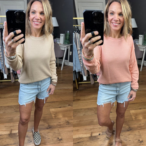 The Right Category Waffle Lightweight Sweater - Multiple Options-Entro T22353-Anna Kaytes Boutique, Women's Fashion Boutique in Grinnell, Iowa
