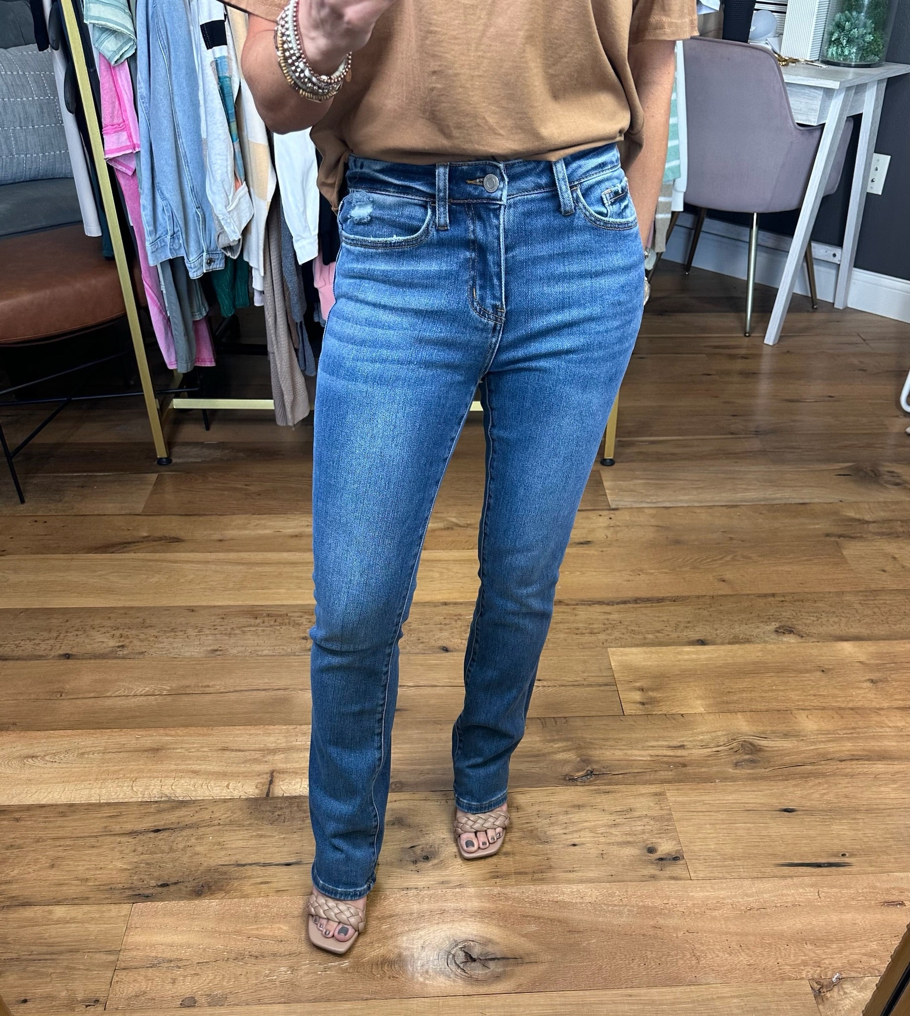 The Jayde High Rise Bootcut Denim-Jeans-Vervet V3205-Anna Kaytes Boutique, Women's Fashion Boutique in Grinnell, Iowa