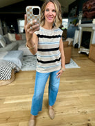 On And On Striped Top - Taupe-Staccato-Anna Kaytes Boutique, Women's Fashion Boutique in Grinnell, Iowa