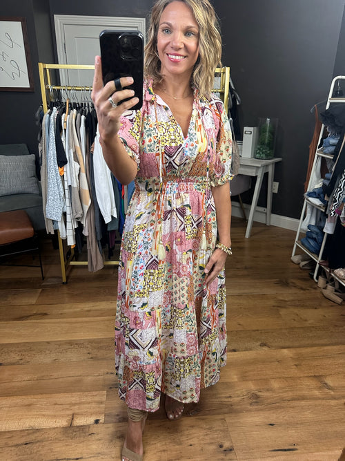 Legendary Moment Patchwork Maxi Dress - Ivory Multi-THML-Anna Kaytes Boutique, Women's Fashion Boutique in Grinnell, Iowa
