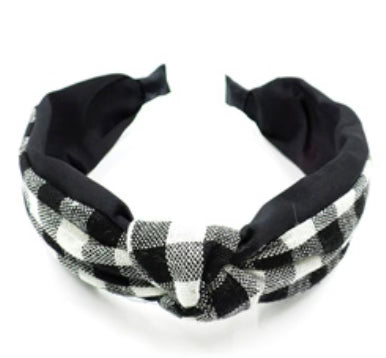 Plaid Mid Knot Headband- Multiple Options-Hair Accessories-Joia EHB-6843B-Anna Kaytes Boutique, Women's Fashion Boutique in Grinnell, Iowa