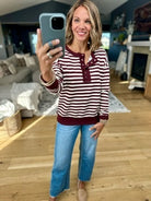 Cloud Nine Striped Henley Top-Staccato-Anna Kaytes Boutique, Women's Fashion Boutique in Grinnell, Iowa