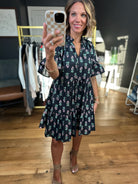 Try To Be Patterned Dress - Black-Entro-Anna Kaytes Boutique, Women's Fashion Boutique in Grinnell, Iowa