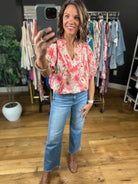 Colors In The Wind Floral Top-Short Sleeves-Umgee-Anna Kaytes Boutique, Women's Fashion Boutique in Grinnell, Iowa