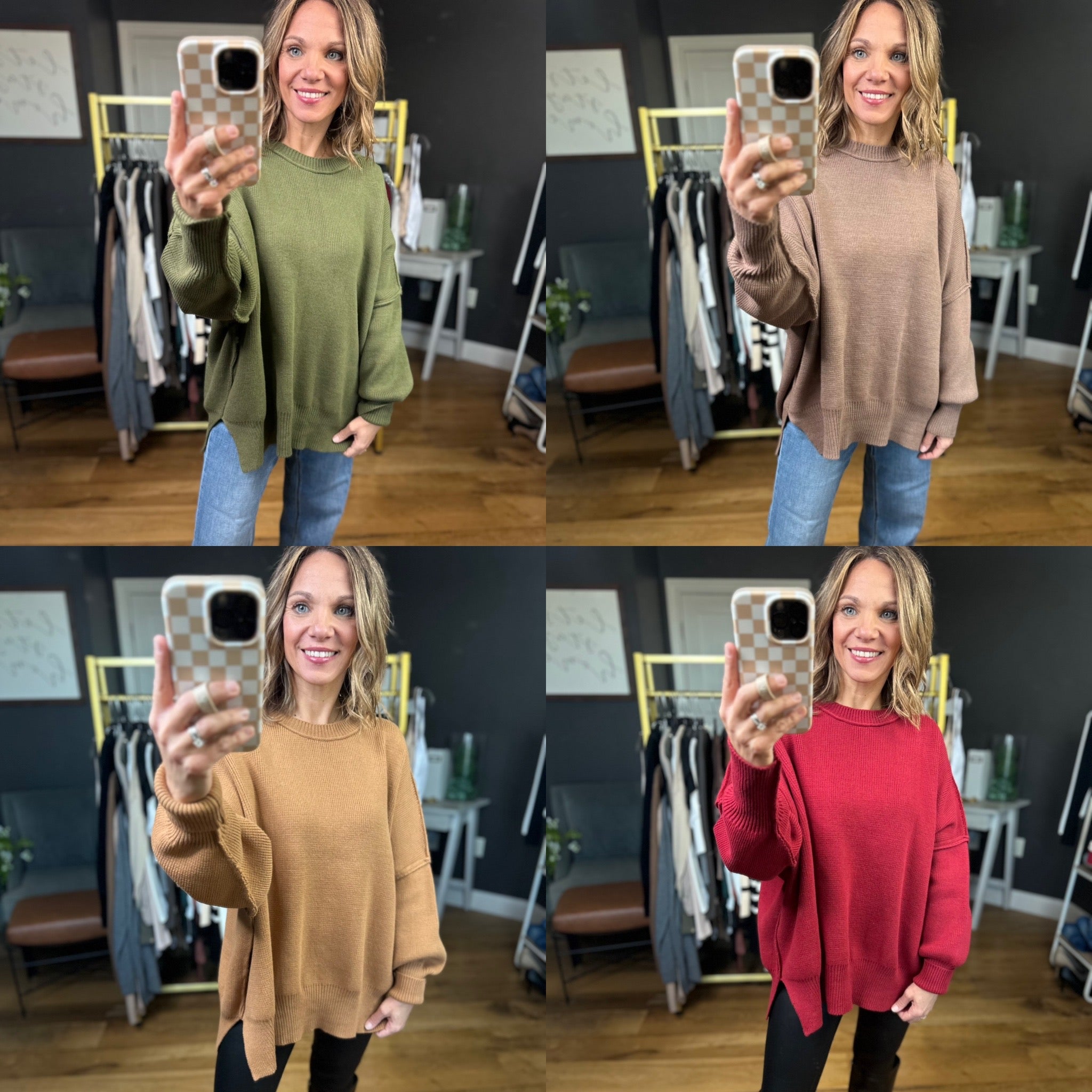 The Carly Ribbed Crew Sweater - Multiple Options-Entro-Anna Kaytes Boutique, Women's Fashion Boutique in Grinnell, Iowa