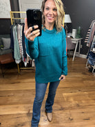 Steady Heart Heathered Pocket Crew Sweater - Multiple Options-Sweaters-Zenana TW-227806-Anna Kaytes Boutique, Women's Fashion Boutique in Grinnell, Iowa