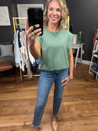 Matters So Much Cap Sleeve Top - Green-Short Sleeves-Wishlist-Anna Kaytes Boutique, Women's Fashion Boutique in Grinnell, Iowa