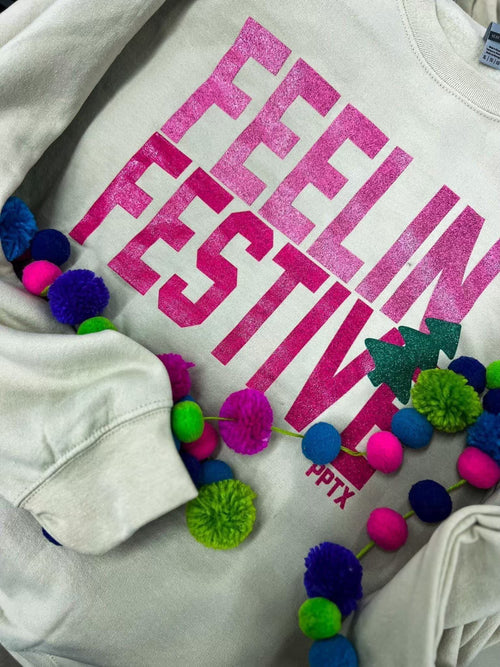 Feelin' Festive Crewneck Sweatshirt-Sweaters-Anna Kaytes Boutique-Anna Kaytes Boutique, Women's Fashion Boutique in Grinnell, Iowa