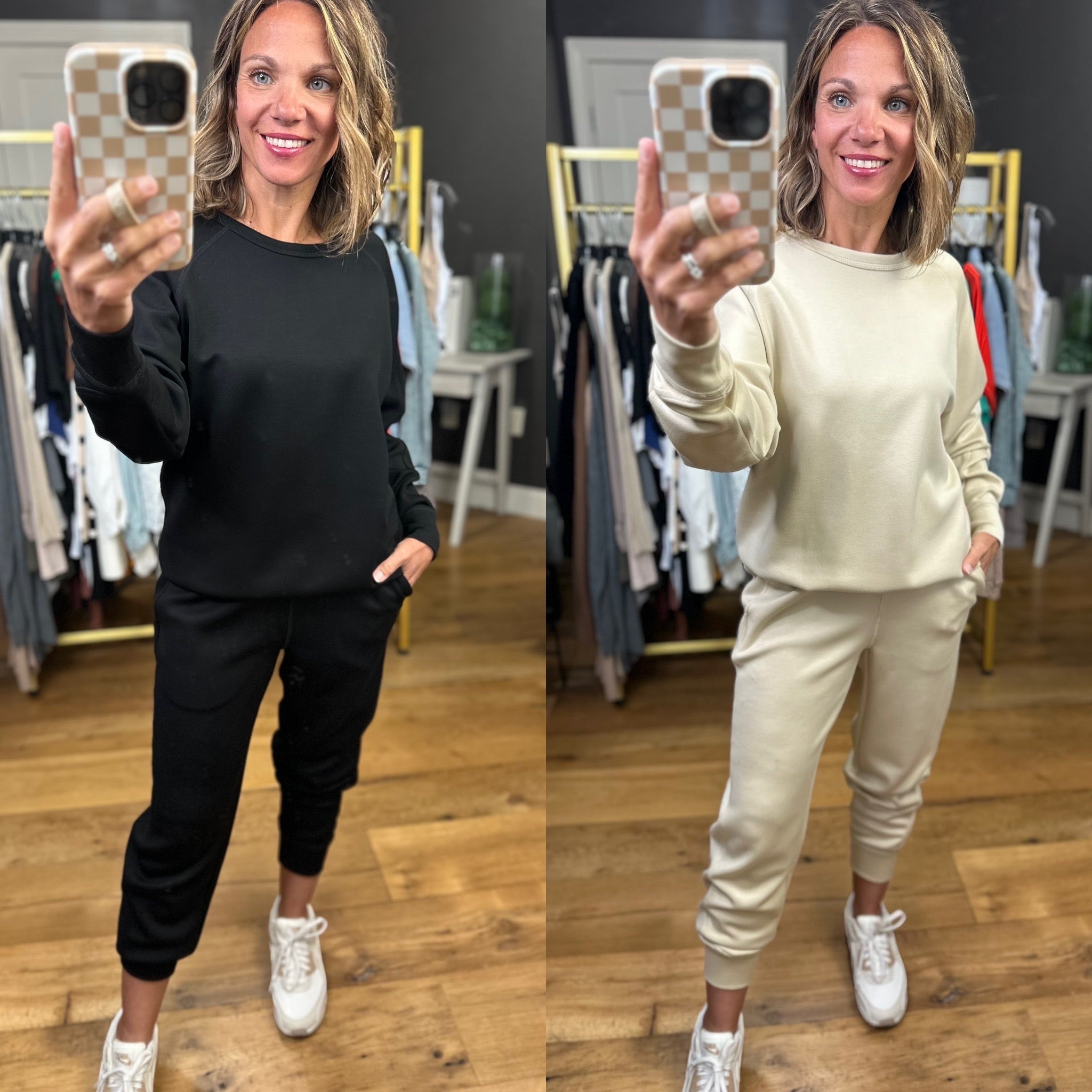 The Elsie 2-Piece Crewneck + Jogger Set - Multiple Options-Mono B-Anna Kaytes Boutique, Women's Fashion Boutique in Grinnell, Iowa