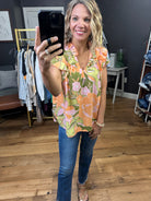 More Than Ever Floral Flutter Sleeve Top - Sage Multi-Short Sleeves-Ces Femme-Anna Kaytes Boutique, Women's Fashion Boutique in Grinnell, Iowa