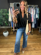 Just Us - Floral Detail Top-Short Sleeves-Umgee-Anna Kaytes Boutique, Women's Fashion Boutique in Grinnell, Iowa