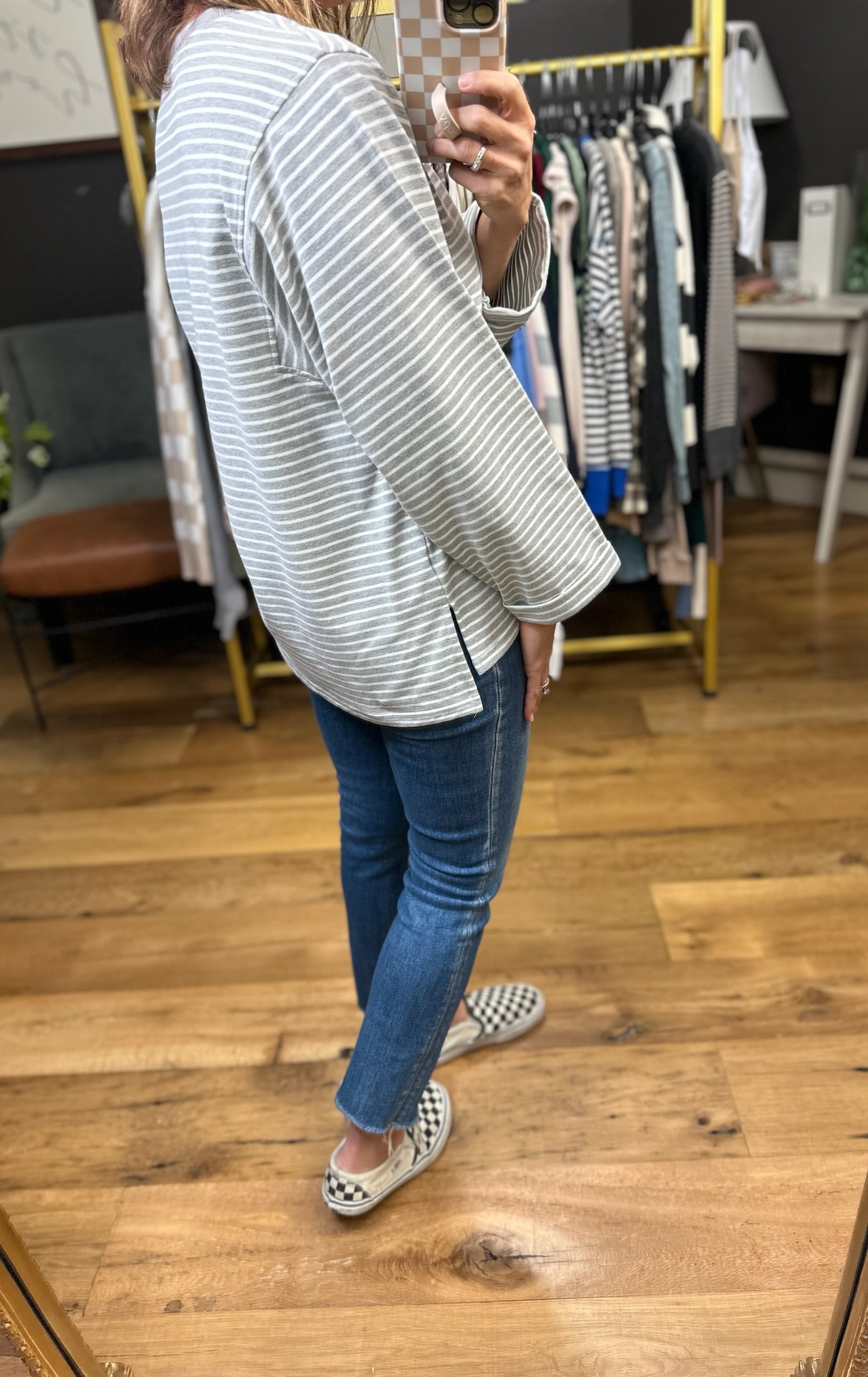 The Kendall Striped Longsleeve Top - Multiple Options-Very J-Anna Kaytes Boutique, Women's Fashion Boutique in Grinnell, Iowa