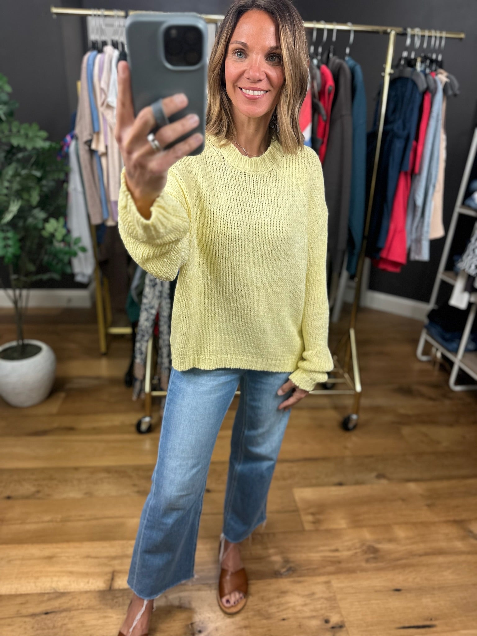 Most Of The Time Knit Crew-Sweaters-Wishlist-Anna Kaytes Boutique, Women's Fashion Boutique in Grinnell, Iowa