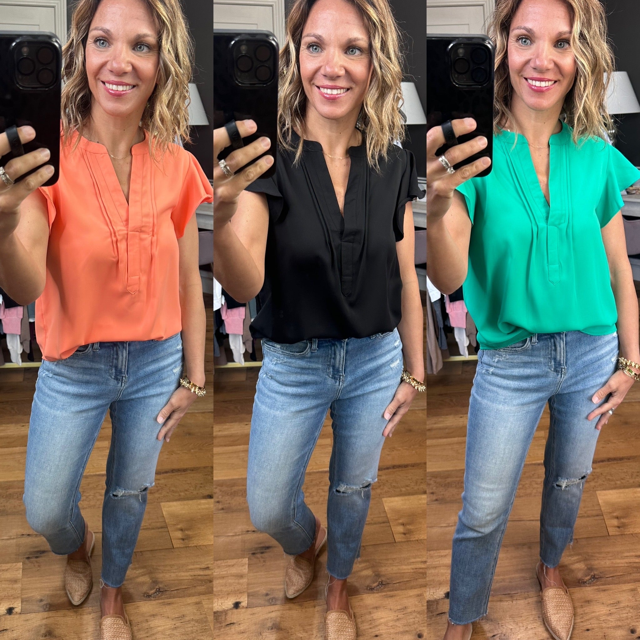 Good Side Flutter Sleeve Top - Multiple Options-Short Sleeves-Anna Kaytes Boutique-Anna Kaytes Boutique, Women's Fashion Boutique in Grinnell, Iowa