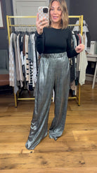 Hours Go By High-Waisted Lurex Pant - Black-Glam-Anna Kaytes Boutique, Women's Fashion Boutique in Grinnell, Iowa