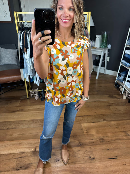 Make It About Me Floral Top - Mustard Multi