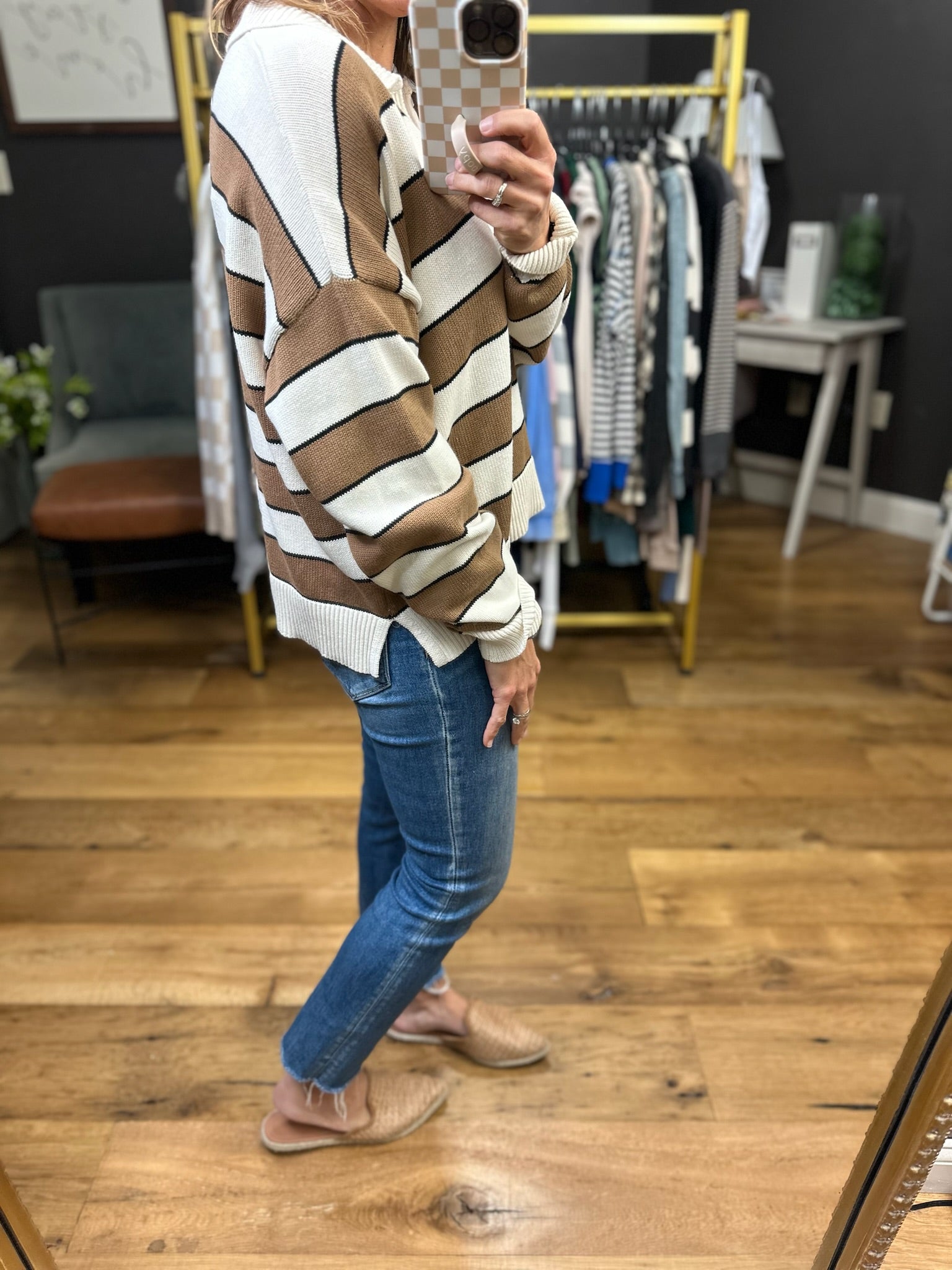 The Nora Striped Collared Sweater - Multiple Options-Blu Pepper-Anna Kaytes Boutique, Women's Fashion Boutique in Grinnell, Iowa