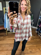 Down This Path Super Soft Plaid Flannel - Red/Grey-Be Cool-Anna Kaytes Boutique, Women's Fashion Boutique in Grinnell, Iowa