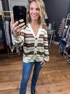 Least Bit Curious Striped Button Cardigan - Multiple Options-Cardigans-Staccato 54364-Anna Kaytes Boutique, Women's Fashion Boutique in Grinnell, Iowa