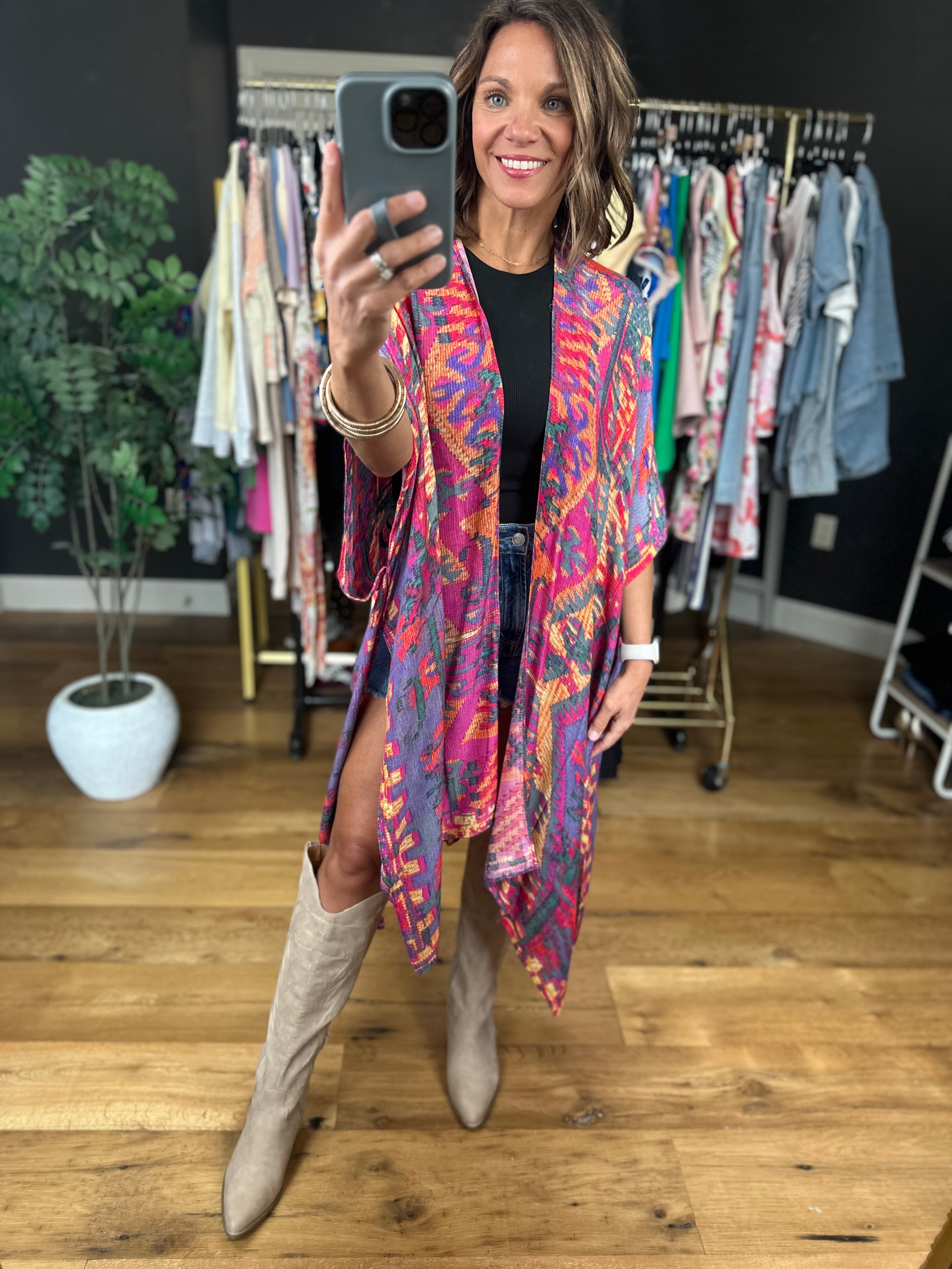 Right Here In Paradise Kimono - Multi-Urbanista-Anna Kaytes Boutique, Women's Fashion Boutique in Grinnell, Iowa