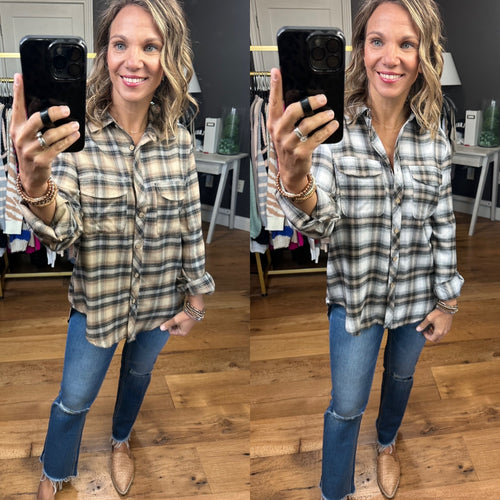 Never Been Better Plaid Button-Down Top - Multiple Options-Blu Pepper CR2125-Anna Kaytes Boutique, Women's Fashion Boutique in Grinnell, Iowa