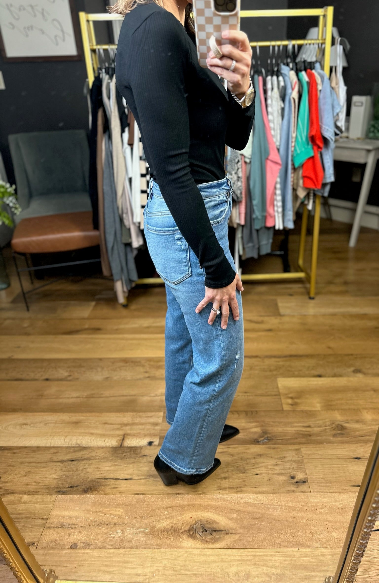 The Miley High Rise Ankle Slim Wide Leg Denim-Vervet-Anna Kaytes Boutique, Women's Fashion Boutique in Grinnell, Iowa