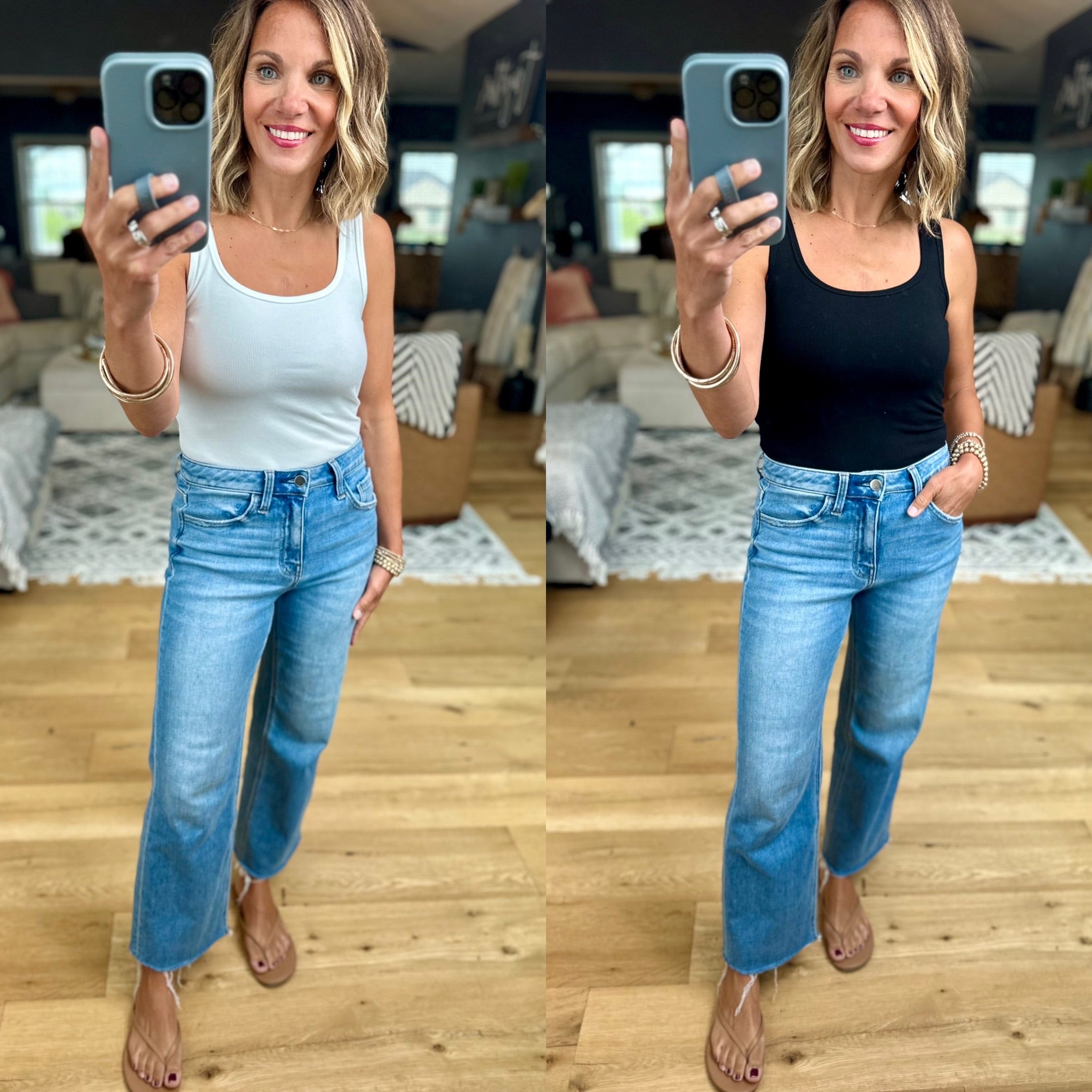 The Good Look Square Neck Ribbed Tank-Mono B-Anna Kaytes Boutique, Women's Fashion Boutique in Grinnell, Iowa