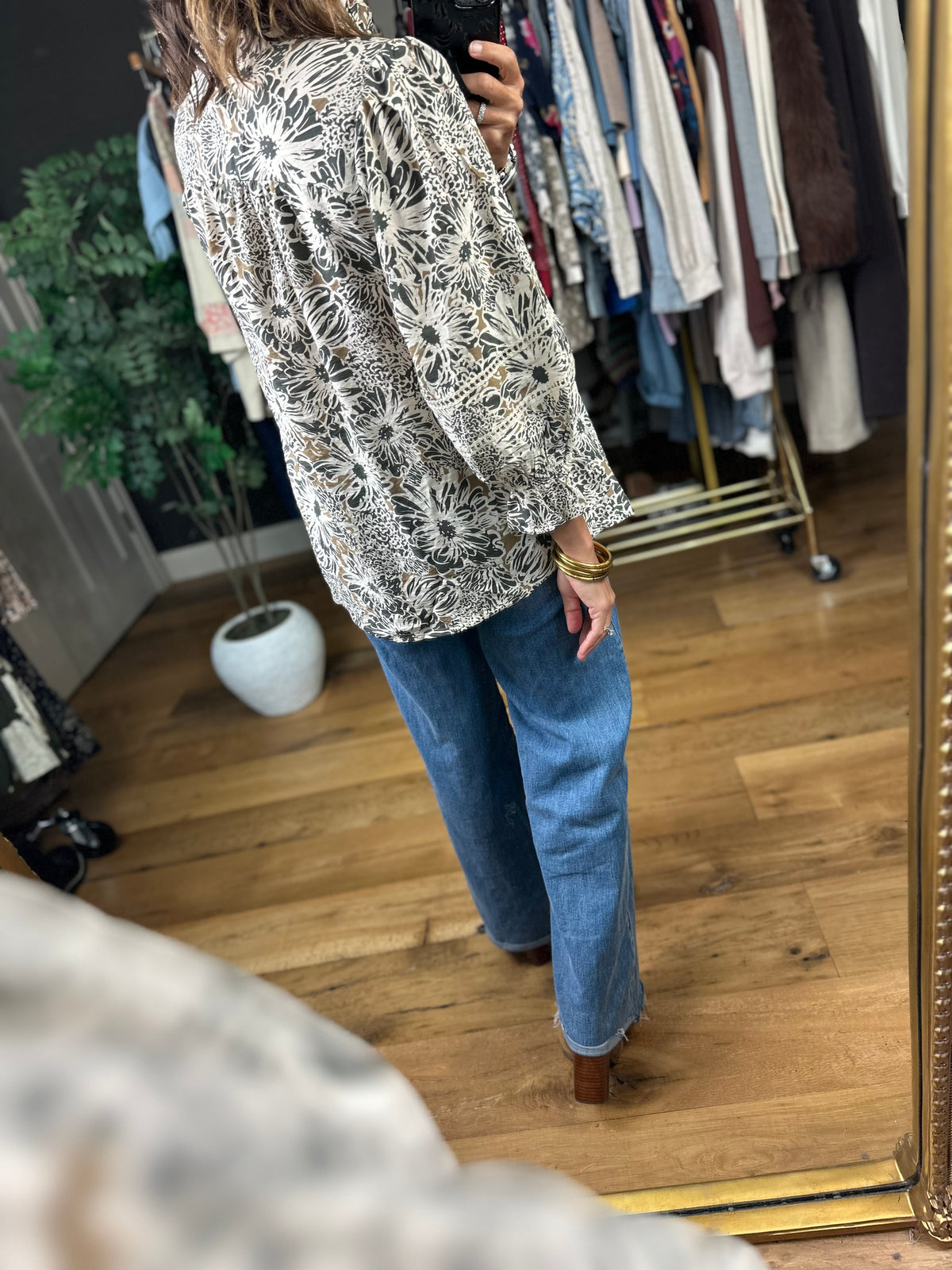 Promise Tomorrow Floral Button-Down Top-Long Sleeves-Umgee-Anna Kaytes Boutique, Women's Fashion Boutique in Grinnell, Iowa