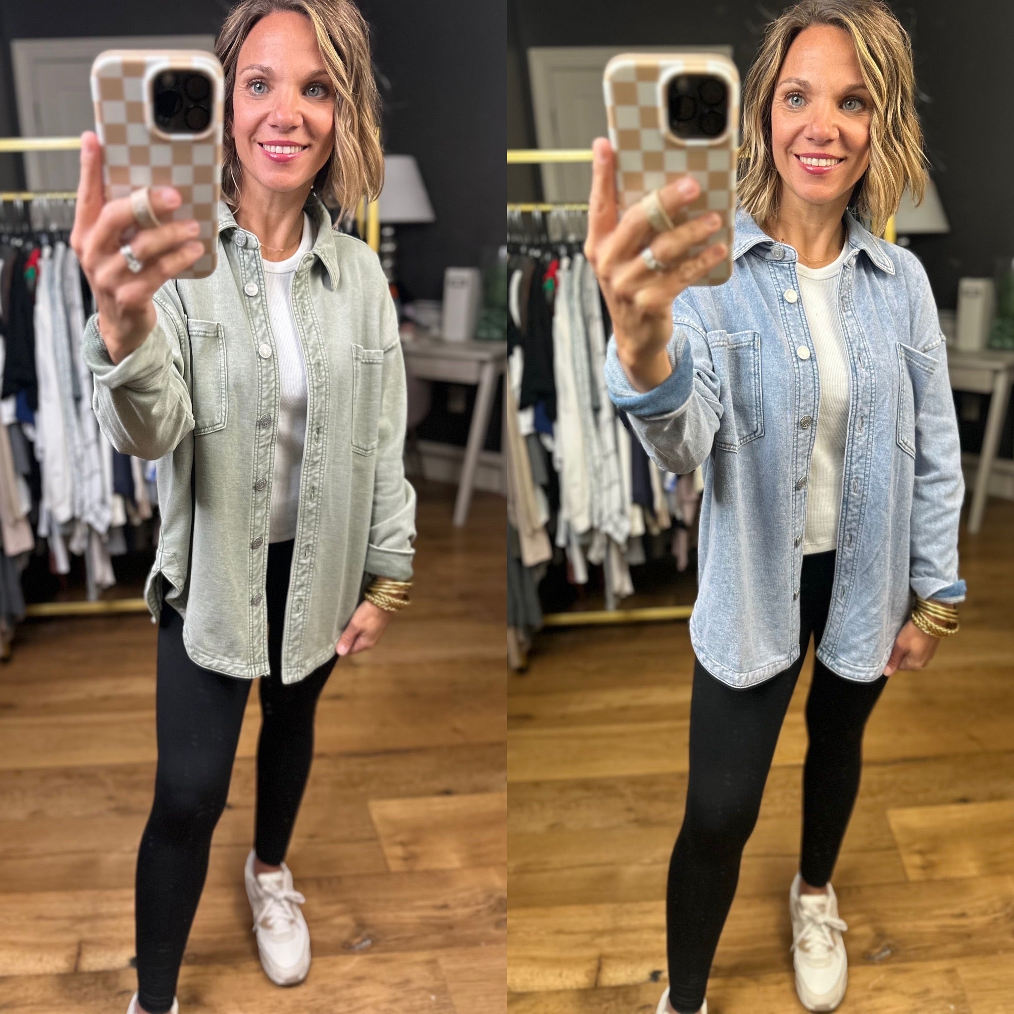 Making Perfect Sense Shacket - Multiple Options-Be Cool-Anna Kaytes Boutique, Women's Fashion Boutique in Grinnell, Iowa