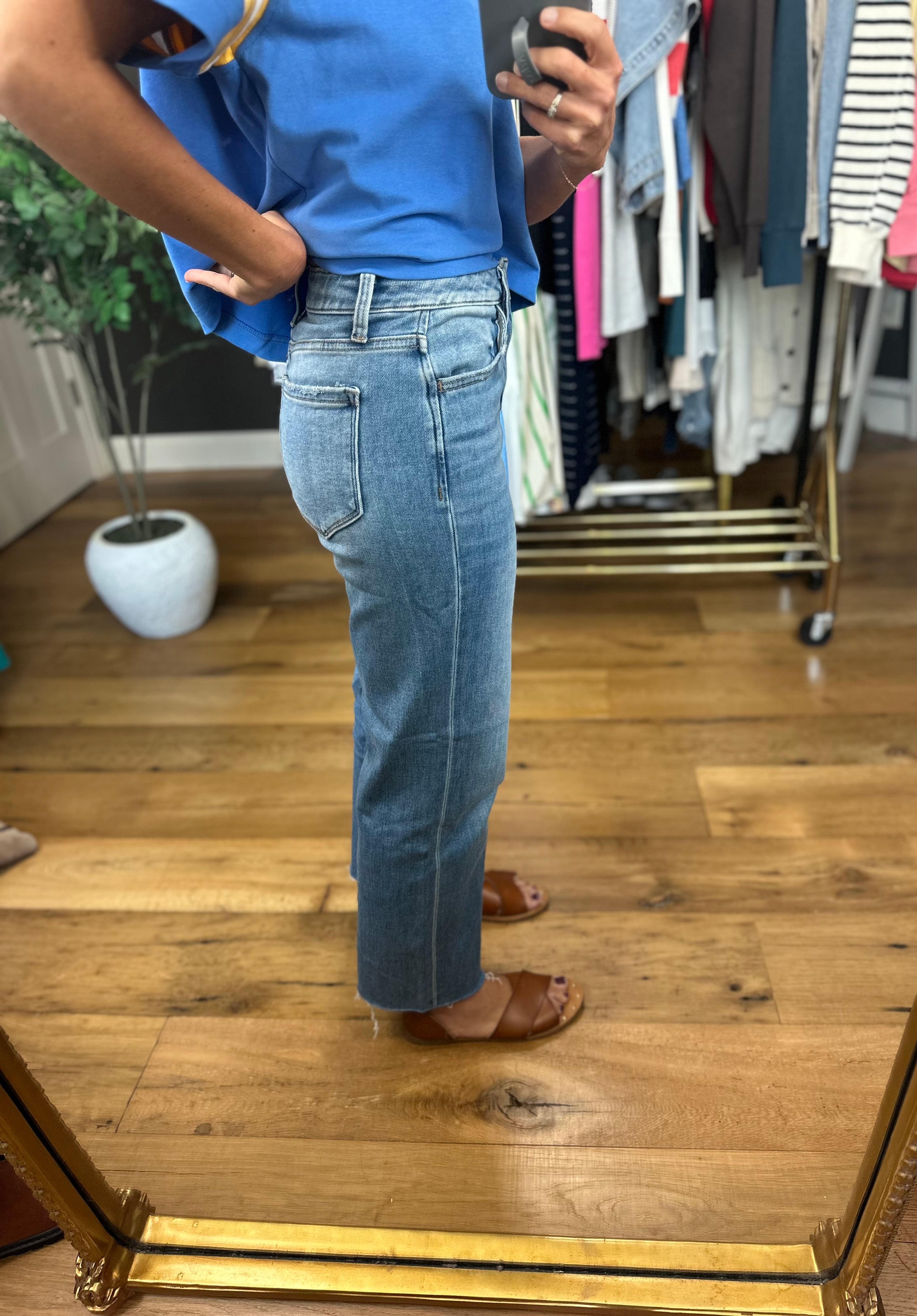 The Aleah High-Rise Slim Wide Crop Denim-Flying Monkey-Anna Kaytes Boutique, Women's Fashion Boutique in Grinnell, Iowa