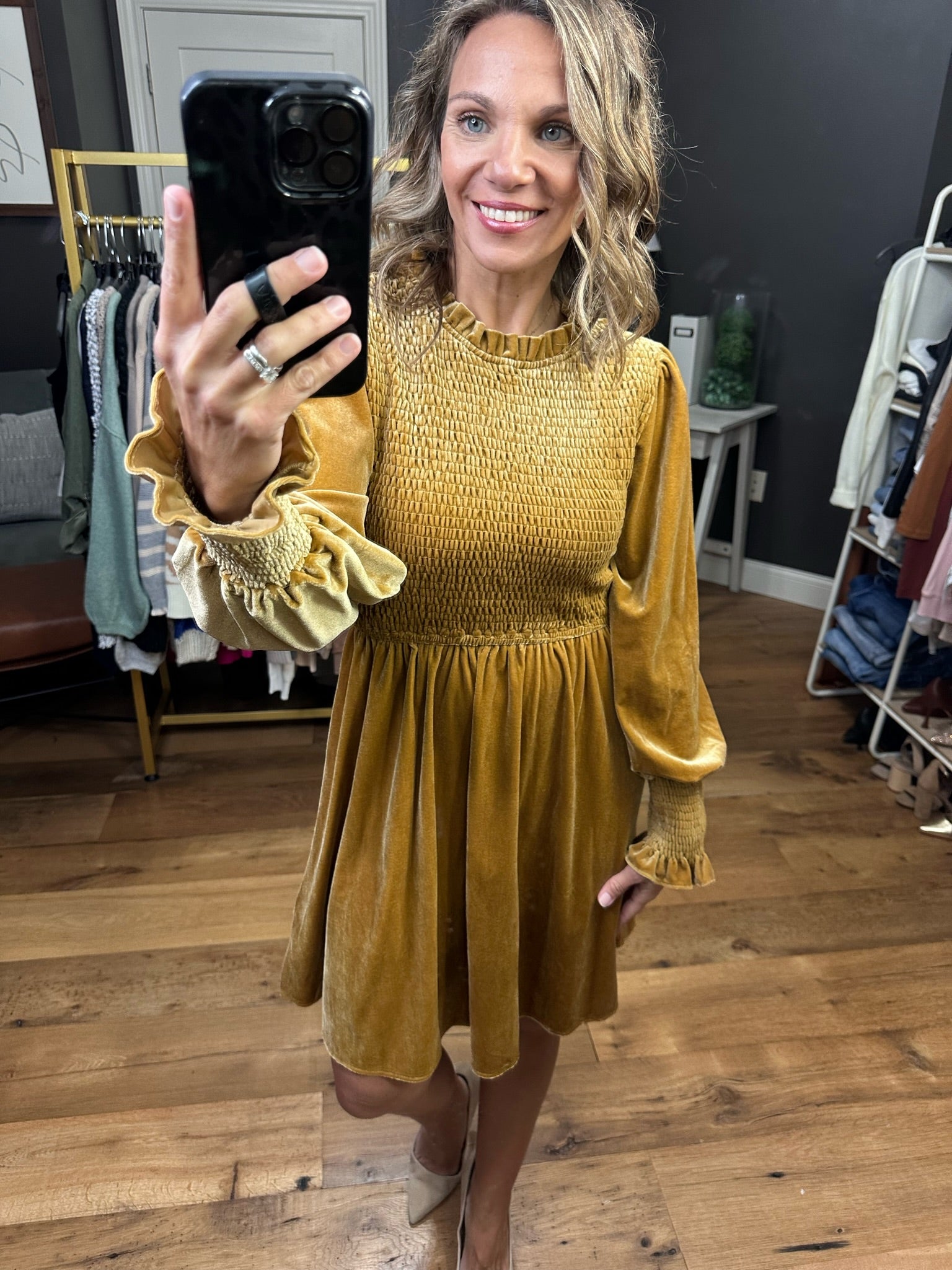 Lover Velour Long Sleeve Dress - Multiple Options-Dresses-Jodifl G10566-Anna Kaytes Boutique, Women's Fashion Boutique in Grinnell, Iowa