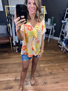 Feeling Bold Floral Top With Flutter Detail - Multiple Options-Short Sleeves-Entro 7002-Anna Kaytes Boutique, Women's Fashion Boutique in Grinnell, Iowa