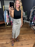 Modern Elegance Animal Print Skirt - Taupe/Black-Bucketlist-Anna Kaytes Boutique, Women's Fashion Boutique in Grinnell, Iowa