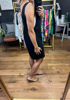 Weekend Recap Pocket Romper - Black-Rompers-Jodifl-Anna Kaytes Boutique, Women's Fashion Boutique in Grinnell, Iowa