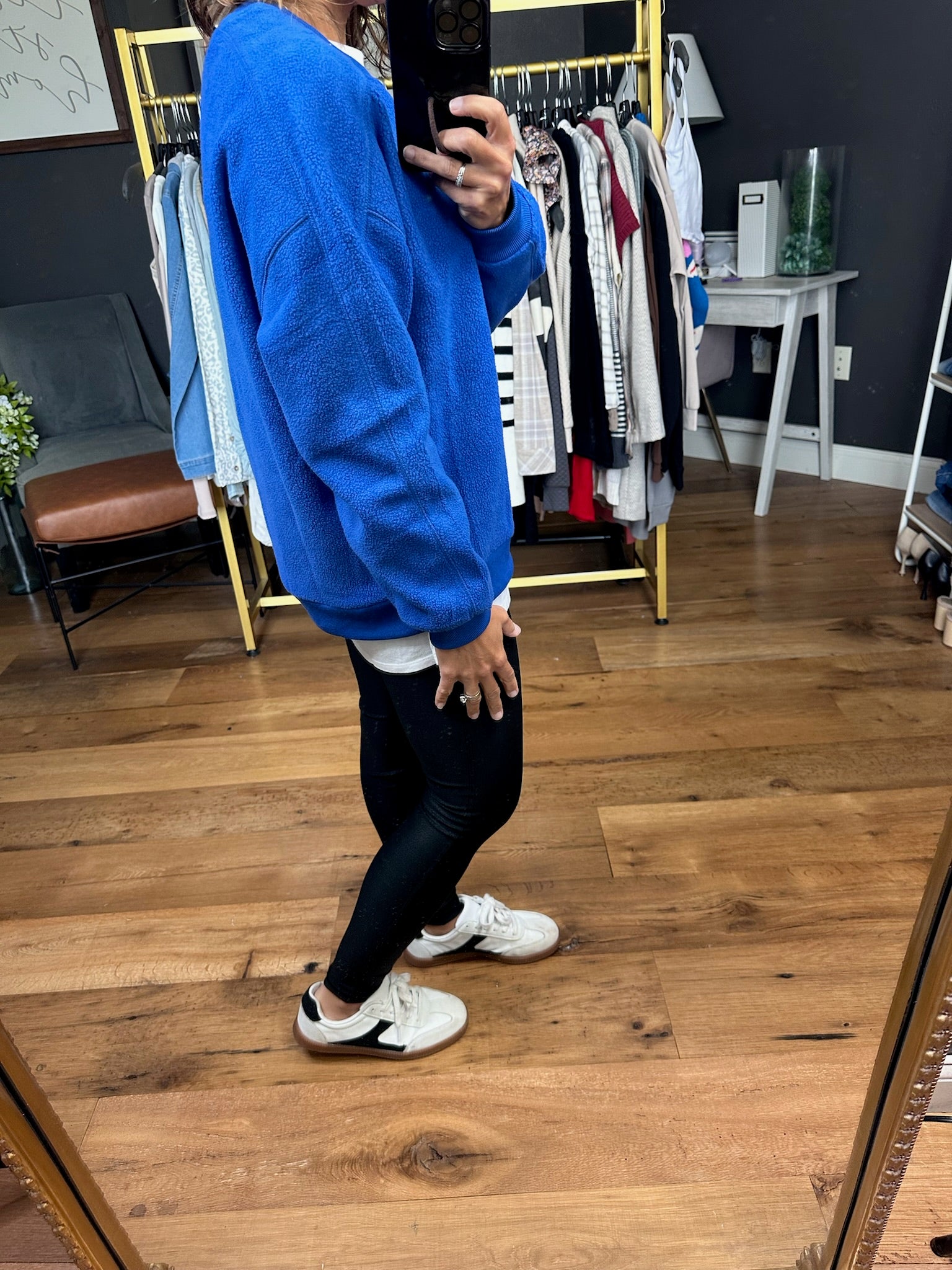 Out of the Blue Sherpa Crewneck - Cobalt-Staccato-Anna Kaytes Boutique, Women's Fashion Boutique in Grinnell, Iowa