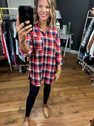 Live In Comfort Plaid Flannel Button-Down - Multiple Options-Long Sleeves-Vine & Love VT60455G-Anna Kaytes Boutique, Women's Fashion Boutique in Grinnell, Iowa