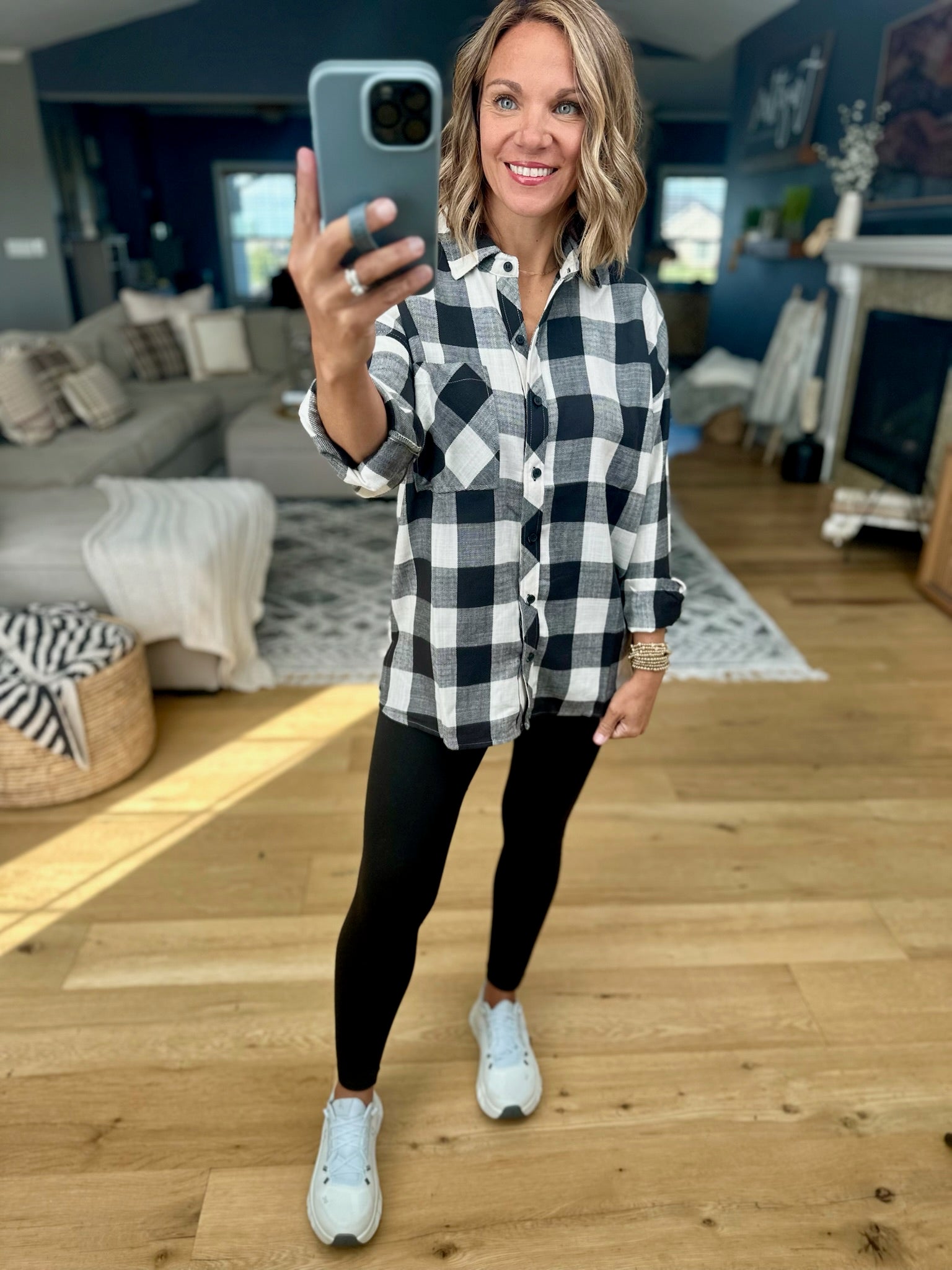 Find My Way Plaid Button-Down Top-Be Cool-Anna Kaytes Boutique, Women's Fashion Boutique in Grinnell, Iowa