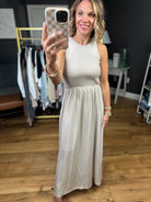 Sweetest Sunshine Textured Maxi Dress - Light Taupe-Blu Pepper-Anna Kaytes Boutique, Women's Fashion Boutique in Grinnell, Iowa
