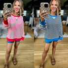 Rookie Season Striped Pullover - Multiple Options-Hem & Thread-Anna Kaytes Boutique, Women's Fashion Boutique in Grinnell, Iowa