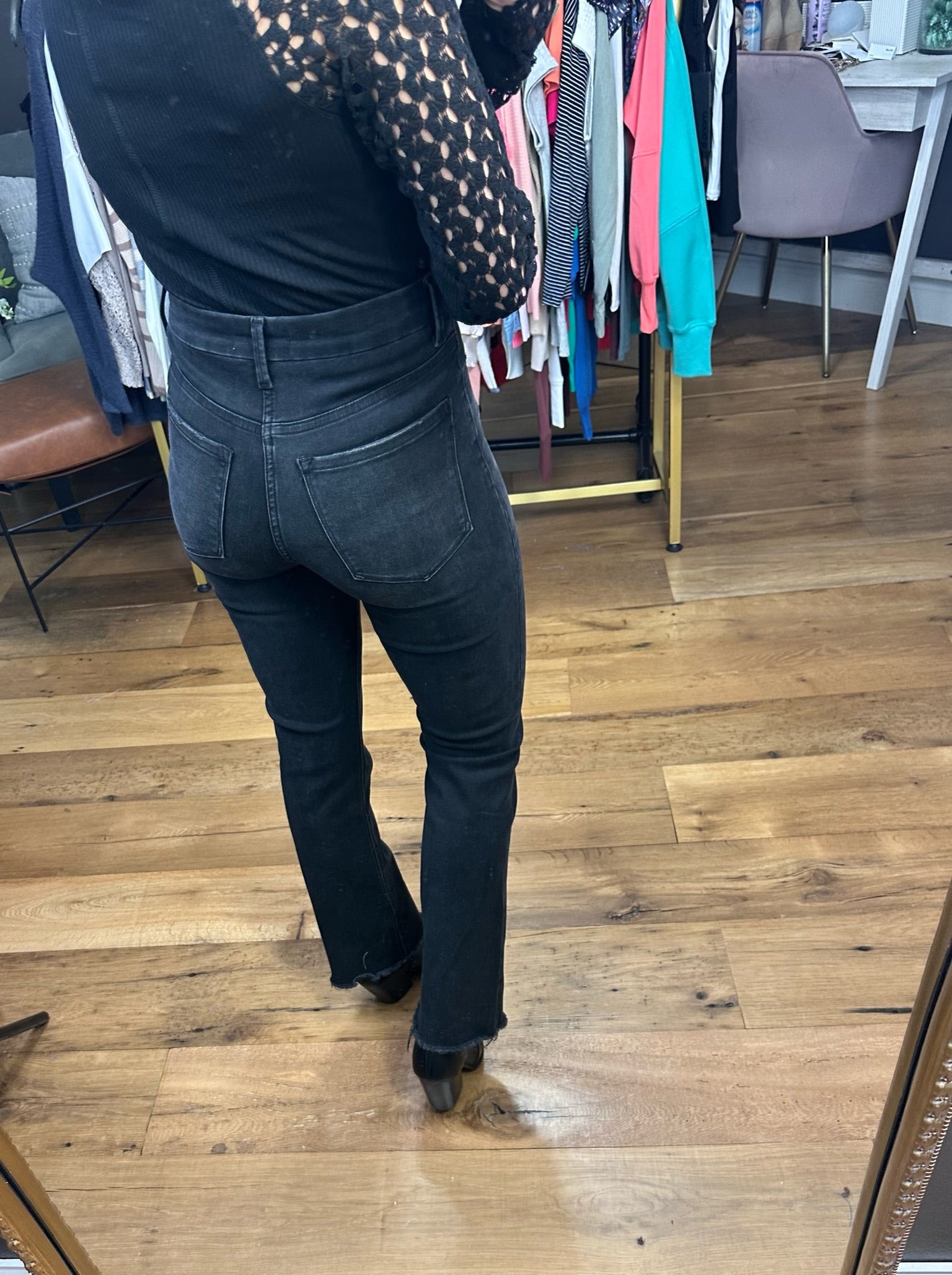 The Jen High-Rise Straight Denim - Black-Jeans-Vervet-Anna Kaytes Boutique, Women's Fashion Boutique in Grinnell, Iowa