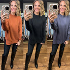 Quick Decision Ribbed Sweater With Side-Slit Detail - Multiple Options-Sweaters-Miracle-Anna Kaytes Boutique, Women's Fashion Boutique in Grinnell, Iowa