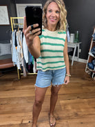 On the Edge Striped Knit Top-Short Sleeves-La Miel-Anna Kaytes Boutique, Women's Fashion Boutique in Grinnell, Iowa