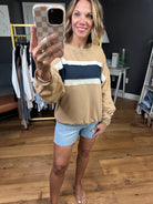 Rest Of Your Life Raw Patched Crewneck Sweatshirt - Tan-Aemi & Co-Anna Kaytes Boutique, Women's Fashion Boutique in Grinnell, Iowa
