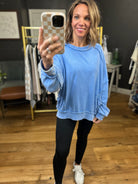 Dropping By Washed Pocket Crew - Multiple Options-Easel-Anna Kaytes Boutique, Women's Fashion Boutique in Grinnell, Iowa