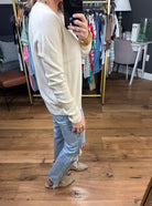 On The Edge Lightweight Sweater - Cream-Sweaters-Be Cool 63942-Anna Kaytes Boutique, Women's Fashion Boutique in Grinnell, Iowa